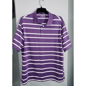 Nike Golf Dri-fit purple white stripe short sleeve‎ polo XL 400771-525